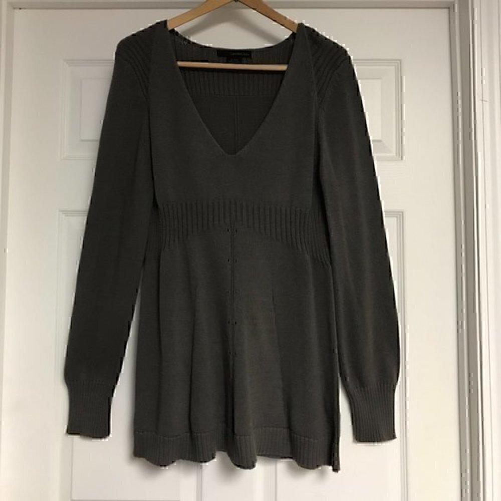 🎉 HP🎉Calvin Klein Jeans V-Neck Tunic Sweater (XL) - Picture 2 of 4